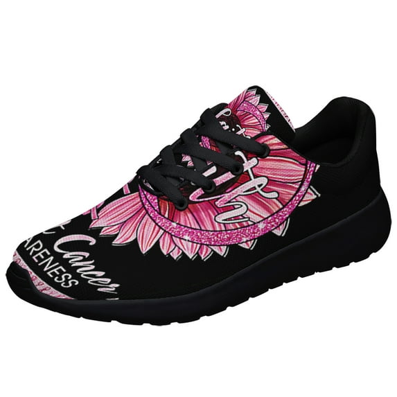 BreaStCancer Awareness Faith Shoes Sneakers Black Size 3.5