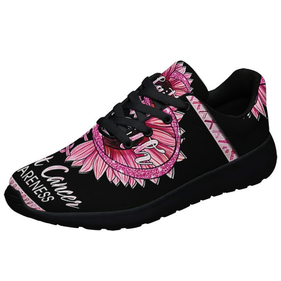 BreaStCancer Awareness Faith Shoes Sneakers for Women Men Black Size 3.5