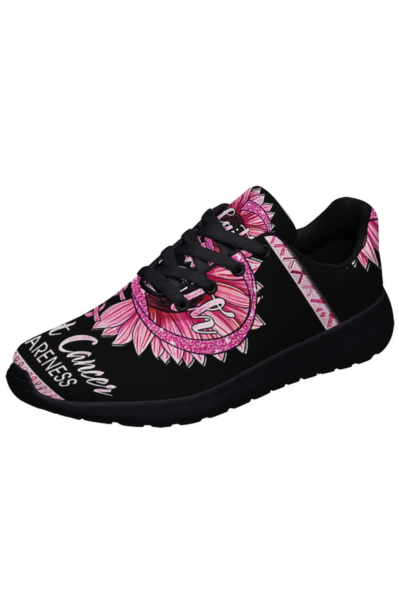 BreaStCancer Awareness Faith Shoes Sneakers for Women Men Black Size 8