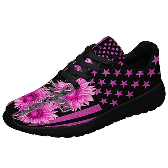BreaStCancer Awareness Jesus Faith Hope Love Shoes Sneakers Black Size 9.5
