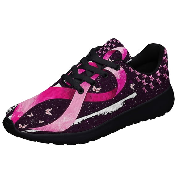 BreaStCancer Awareness Shoes Sneakers for Women Men Black Size 10
