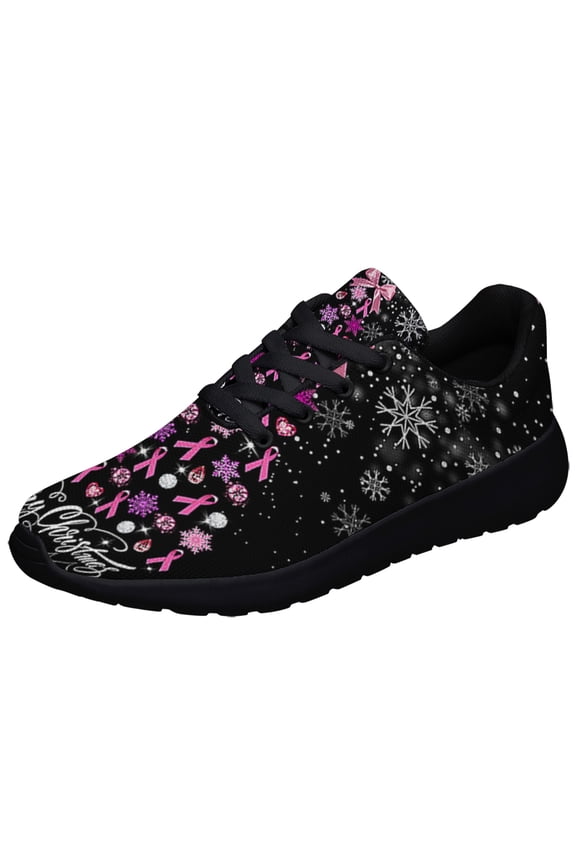 BreaStCancer ChriStas Merry ChriStas ChriStas Tree Shoes Sneakers for Women Men Black Size 10.5