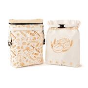 Durable Organic Beeswax Linen Cotton Reusable Sourdough Bread Bags, Multicolor, 2-Piece