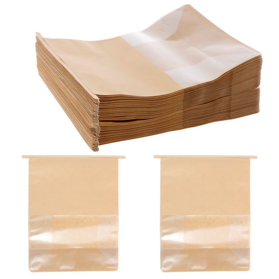 Bread Bags Paper Robust Bread Packaging Bags Metal Thread Closure Bakery Packaging Bags Convenient Sealing Bread Storage Bags Transparent Visible Bread Paper Bags for Home Baking