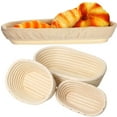 thumbnail image 1 of Bread Banneton Proofing Basket Oval Shape Bread Proofing Basket Rattan Oval Banneton Basket Dough Proofing Bowls with Liners for Home Sourdough Bread Baking, 1 of 9