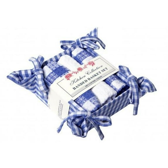 Bread Basket Set, Toro Blue Check