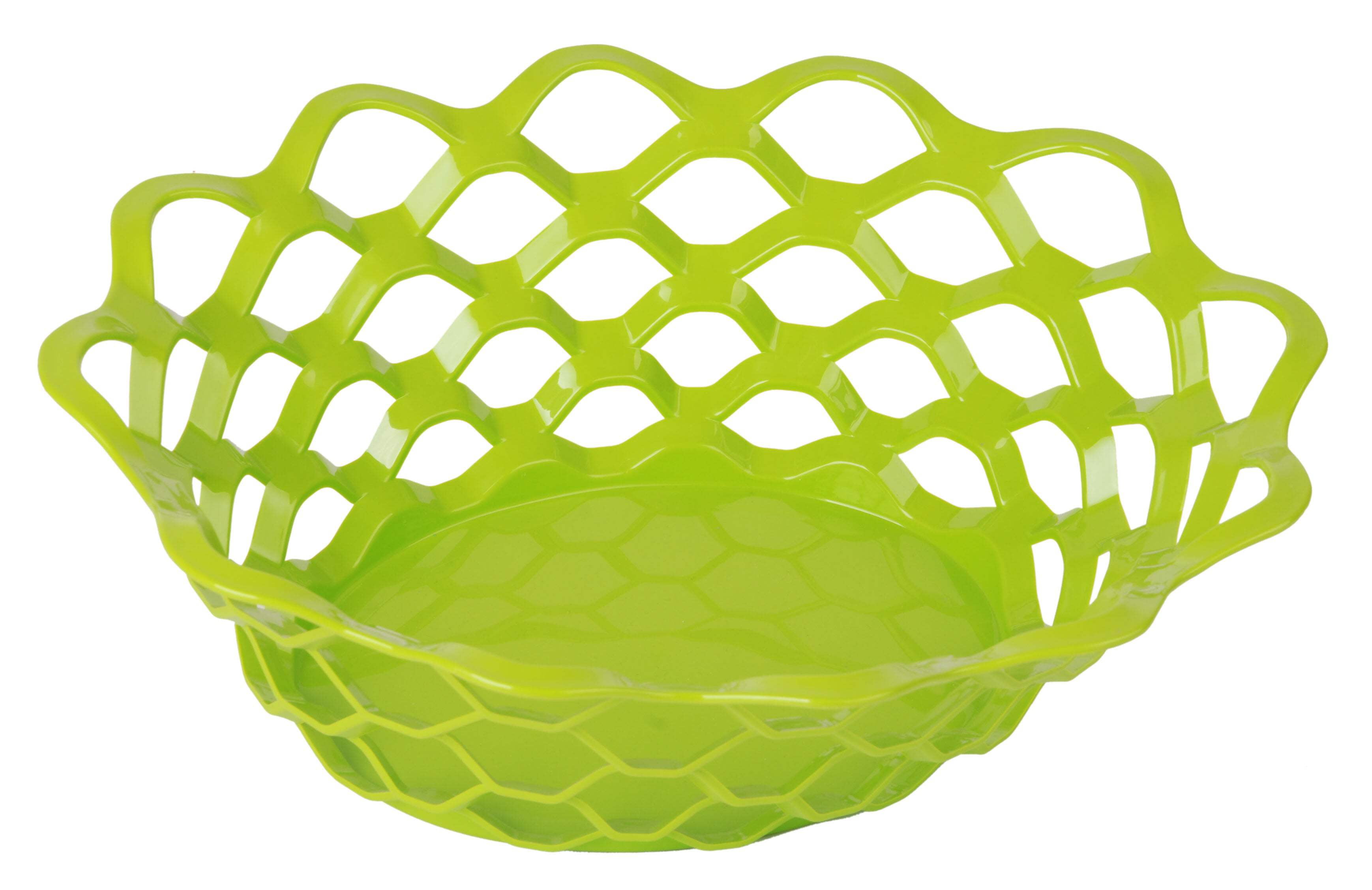 Green Oval Plastic Food Basket for Kitchen and Picnic