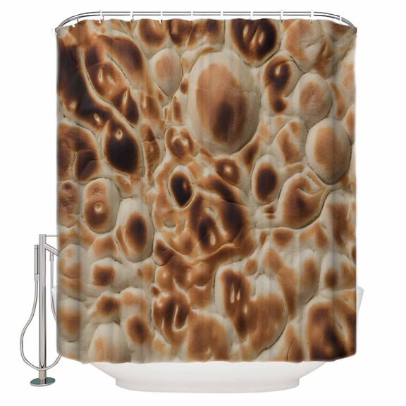 Bread Bathroom Shower Curtains with 12 Hooks Polyester Waterproof Shower Curtain for Stalls and Bathtubs Brown Farmhouse Chic Abstract Food Texture Decorative Bathroom Privacy Curtain 36x72 Inches