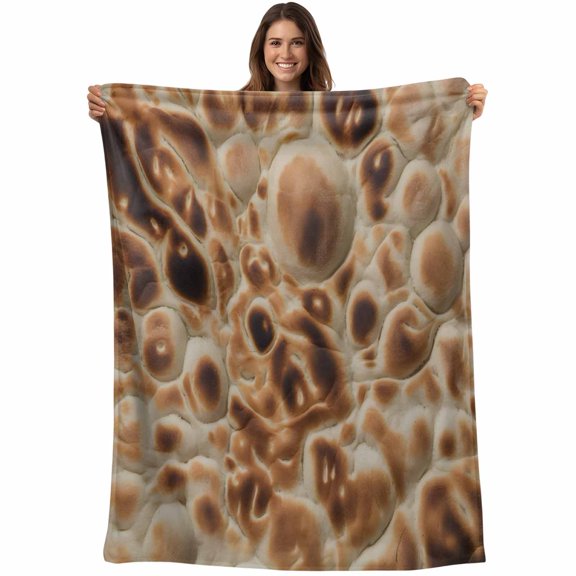Bread Blanket Soft Cozy Warm Throw Blanket for Couch, Plush Fuzzy Flannel Fleece Blankets for Sofa, Brown Farmhouse Chic Abstract Food Texture Bed Blankets Lightweight Gifts for Women, 30"x40"