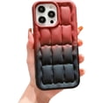 thumbnail image 1 of Bread Block Creative Gradient Dual Color Soft Silicone Case for Women Girls Compatible with iPhone Case (iPhone 12 Pro Max,Red-Black), 1 of 7