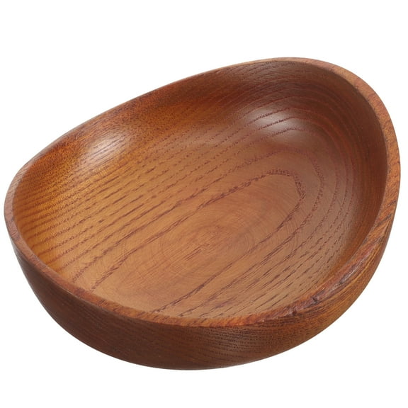 WRITWAA Writwaa Wood Bowl Brown for Home Use Retro Design and Easy to Clean