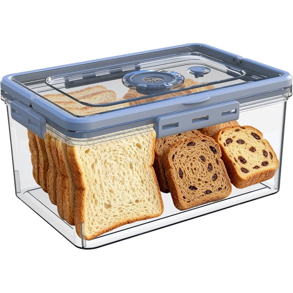 Bread Box with Digital Hygrometer,Bread Boxes with Lid and Handle,Time Recording Bread Storage Container for Kitchen Counter Airtight,Large Bread Boxes for Homemade Breads, Toast, Gifts for Mom Dad