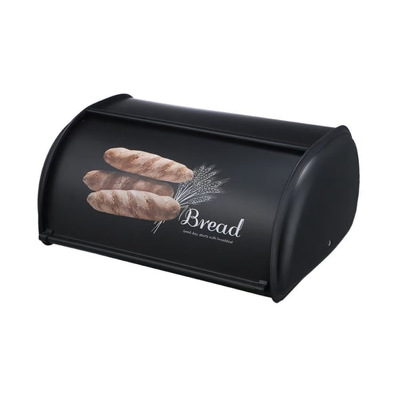 Bread Box - Heavy-duty clamshell storage container with airtight seal, black retro kitchen storage box, suitable for bakeries, restaurants, and household and commercial use
