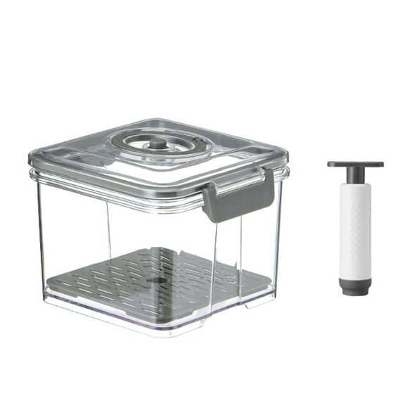 Bread Box for Kitchen Countertop Airtight , Extra Large Bread Container Boxes With Vacuum Pump , Bread Storage Keeper for Homemade Bread With Removable Boards ,Gray