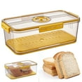 thumbnail image 1 of Bread Box for Kitchen Countertop, Airtight Loaf Bread Storage Container, Time Recording Bread Keeper with Lid, Bread Holder Bin for Homemade Bread, Bun, Bagel, Loaf-yellow, 1 of 7