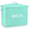 thumbnail image 1 of Bread Box for Kitchen Countertop, Vesteel Metal Bread Bin Holder for Modern Classic Farmhouse, Extra Large & High Capacity Storage Container - 13" x 9.8" x 7.3" - Holds 2+ Loaves, Turquoise, 1 of 7