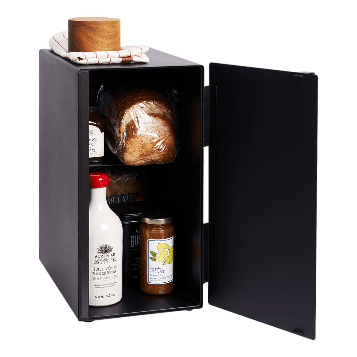 Yamazaki Black Steel Modern Bread Box