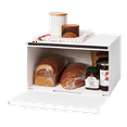 thumbnail image 1 of Yamazaki Home Bread Box - Two Styles, White, Steel, Horizontal, Supports 22.2 pounds, Handle, No Assembly, 1 of 8