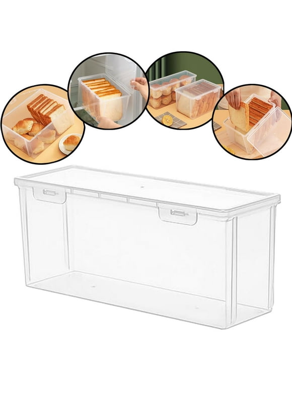 Bread Box Unbreakable Cake Boxes Food Storage Containers Bagel Muffins Fruits Bread Holder for Keeping Flavor Bread Bins with Lid