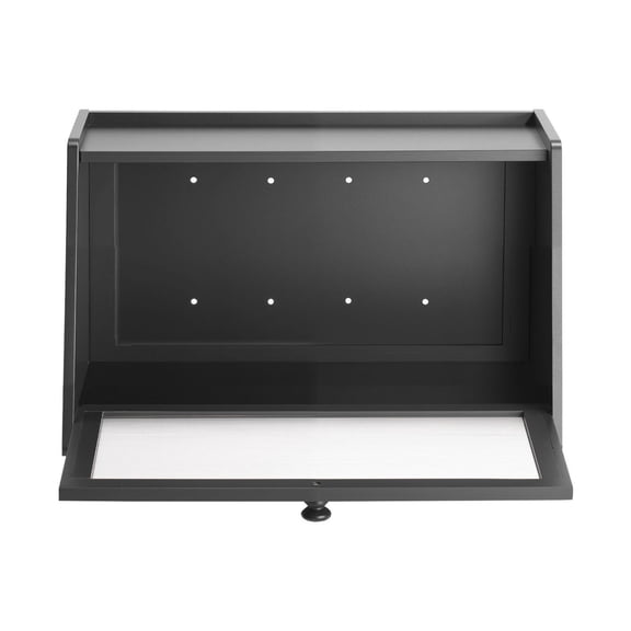 Bread Box for Kitchen Counter - Large Bamboo Bread Storage Container - Farmhouse Wooden Breadbox Organizer - Black Single-Layer