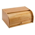 thumbnail image 1 of Bread Box for Kitchen Counter, Stainless Steel Bread Bin, Wood Bread Storage Holder with Lid, Large Capacity Bread Keeper, 16 .5 x 7inch, 1 of 8