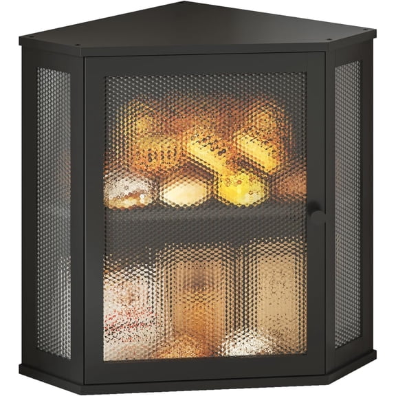 Bread Box with Window Display, Kitchen Countertop Storage,(Black, Medium)