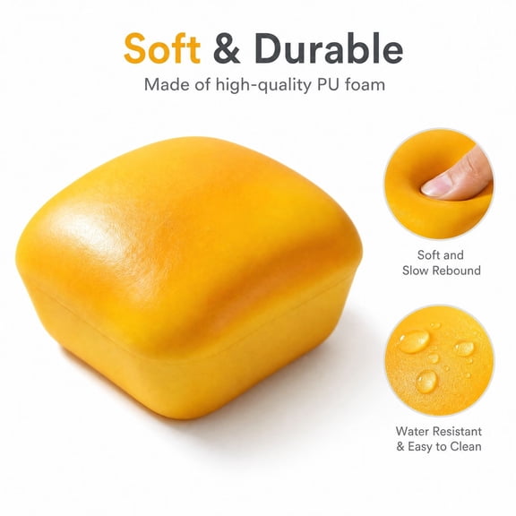 Bread Bun Squishy, Realistic Food Shape Fidget Toy, Slow Rising Squeeze Toy 1Pcs, Durable Soft Pastry Model, Party Favors, Birthdays & Stocking Stuffers