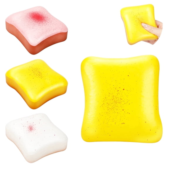 3 Pack Slow Rising Squishy Butter Bread, Realistic Bread Squishies with Butter Scent, Soft Sticky Squishy Toy, Stress Relief Fidget for Focus, Popular Squishies Gift Party Favor