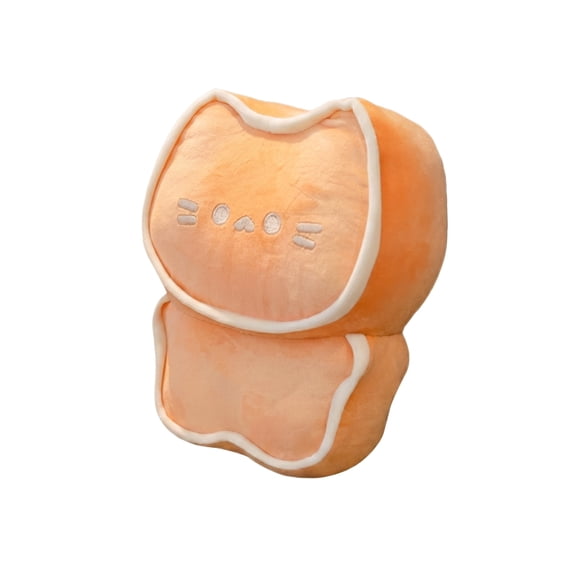 Bread Cat Loaf Plush Soft Orange Feline Stuffed Animal Pillow for Kitchen Nook Decoration and Cat Lover Relaxation Support