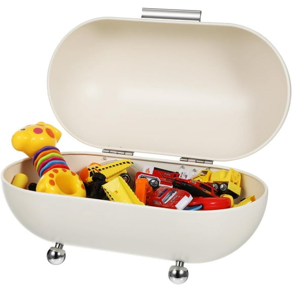 Bread Container, Bread Box for Kitchen Countertop, Iron Storage Container with Lid, White Box Holder, Saver White Metal Box for Kitchen Countertop