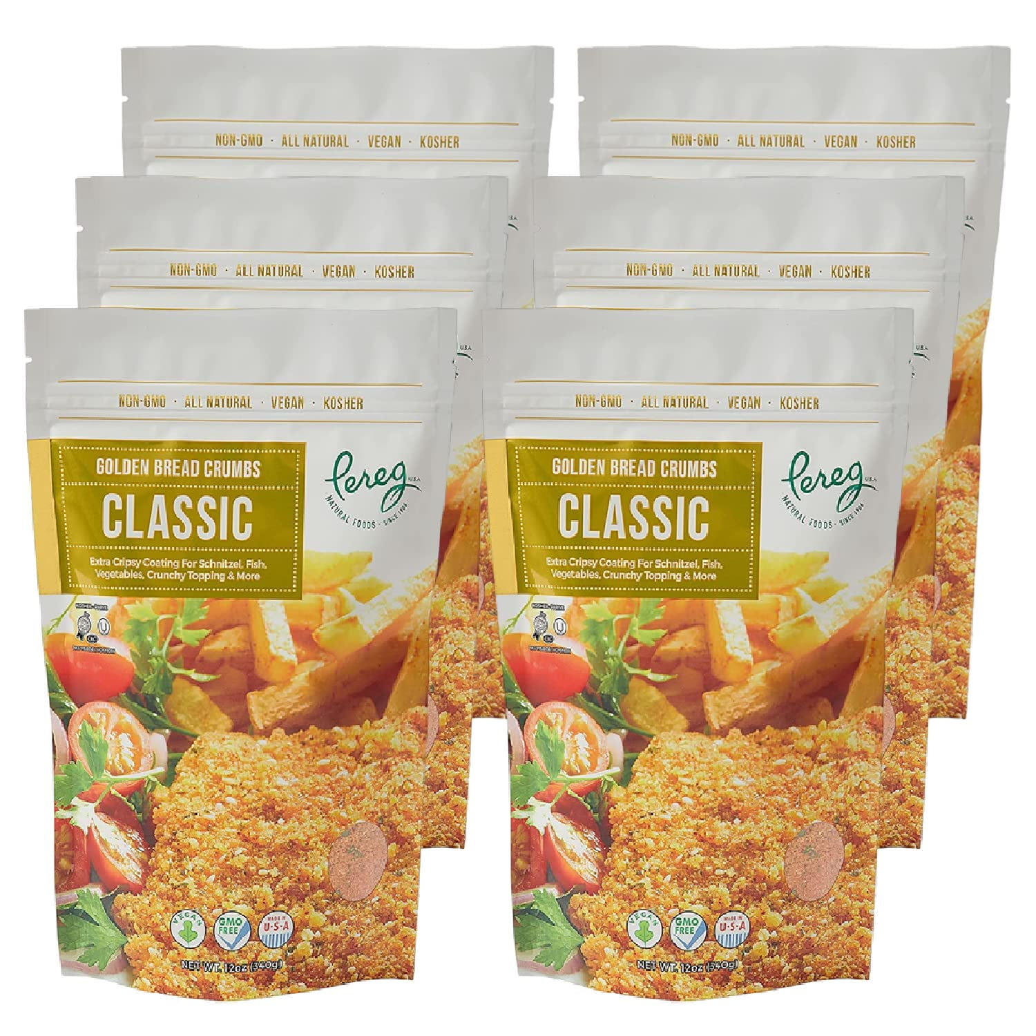 Bread Crumbs Classic (12 Oz x 6 Pack) Crispy Breadcrumbs for Coating & Stuffing Coat Burger