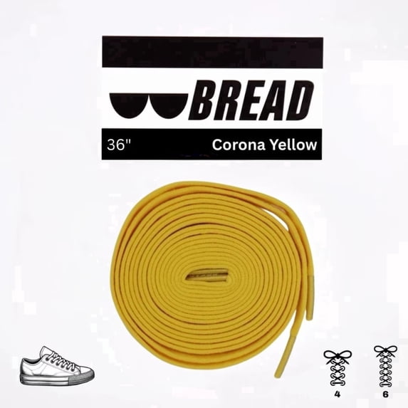 Bread Elastic Shoelaces, No Tie Stretch Shoelaces for Easy Slip-on, Corona Yellow, 36"