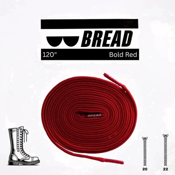 Bread Elastic Shoelaces, No Tie Stretch Shoelaces for Easy Slip-on, Bold Red, 120"