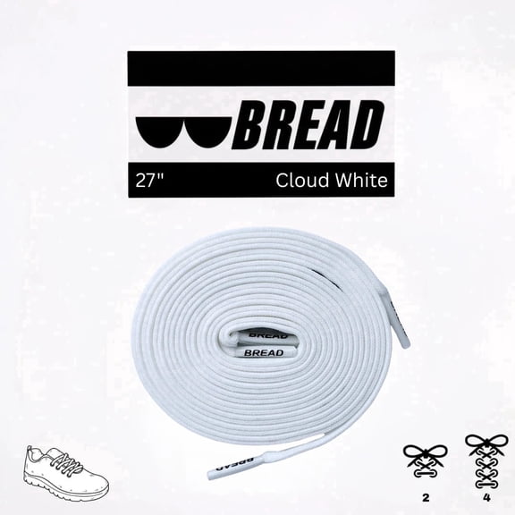 Bread Elastic No-Tie Shoelaces, Stretchable Slip-on Laces for Sneakers and Boots, Kids and Adults