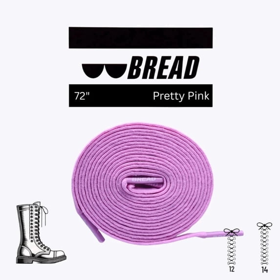 Bread Elastic Shoelaces, No Tie Stretch Shoelaces for Easy Slip-on, Pretty Pink, 72"