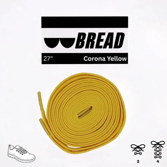 Bread Elastic Shoelaces – Tie Once, Slip On – Stretch Shoelaces That Look Real for Sneakers, Boots & Everyday Wear, Corona Yellow, 27"