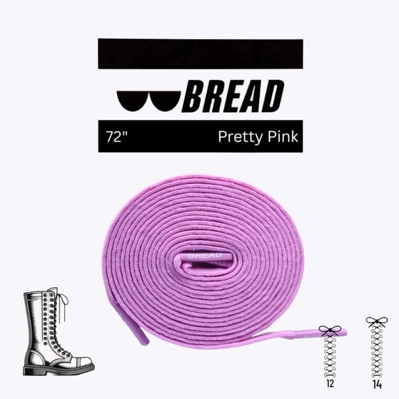 Bread Elastic Shoelaces, No Tie Stretch Shoelaces for Easy Slip-on, Pretty Pink, 72"