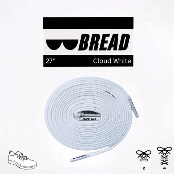 Bread Elastic No-Tie Shoelaces, Stretchable Slip-On Laces for Sneakers and Boots, Kids and Adults