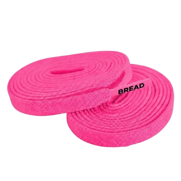Bread Elastic Shoelaces, No Tie Stretch Shoelaces for Easy Slip-on, Neon Pink, 27"