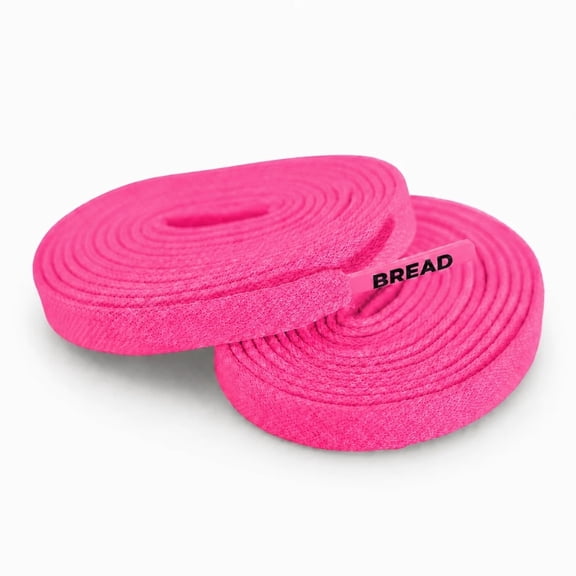Bread Elastic Shoelaces, No Tie Stretch Shoelaces for Easy Slip-on, Neon Pink, 45"