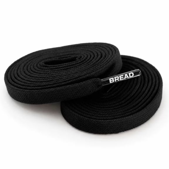 Bread Elastic Shoelaces, No Tie Stretch Shoelaces for Easy Slip-on, Shadow Black, 54" Xtra Stretch Flat