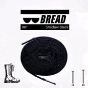 Bread Elastic Shoelaces, No Tie Stretch Shoelaces for Easy Slip-on, Shadow Black, 96