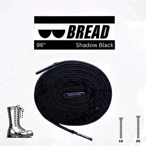 Bread Elastic Shoelaces, No Tie Stretch Shoelaces for Easy Slip-on, Shadow Black, 96"