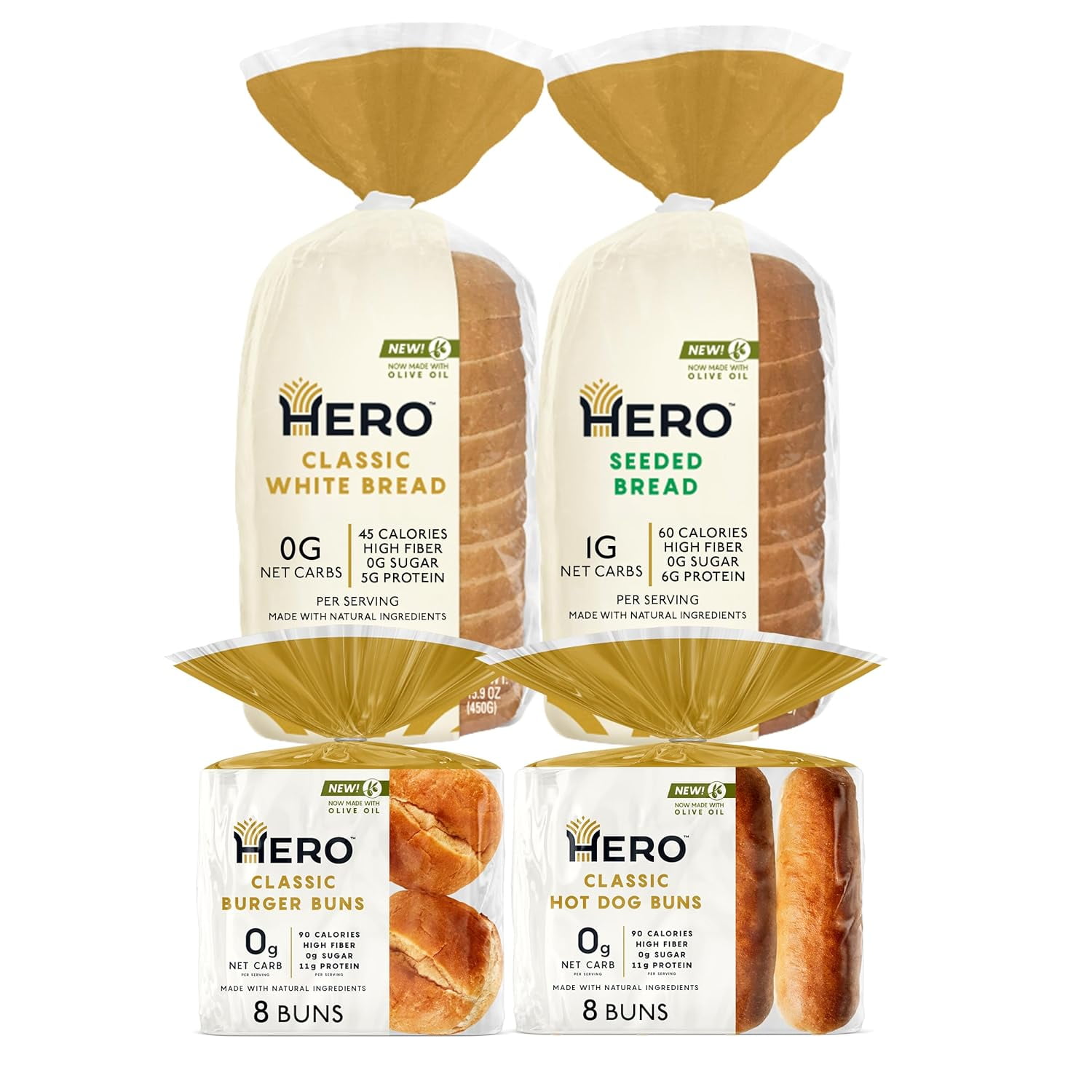 Bread Find Your Hero Bundle — 1g Net Carb Seeded Bread and 0g Net Carb