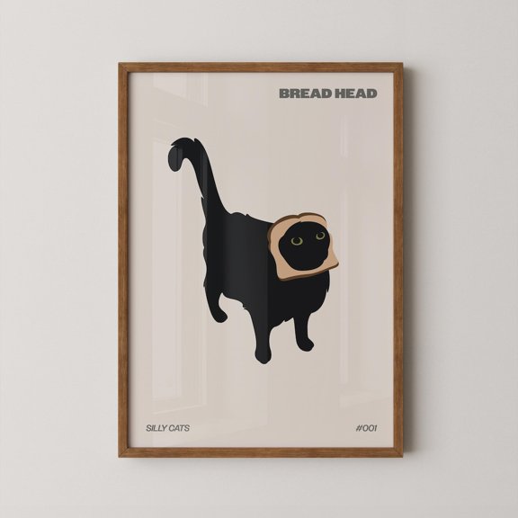 Bread Head Cat Poster, Kitten
