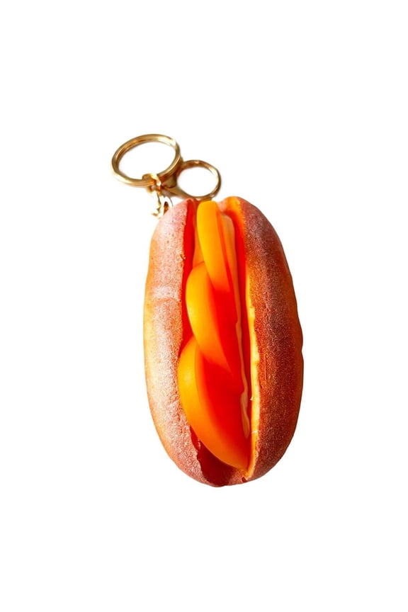 Bread Keychain Stress Relief Toy - Realistic Fake Dessert Squeezee Toy, Soft PU Material Fidget Keyring for Anxiety Relief, Cute Bag Charm