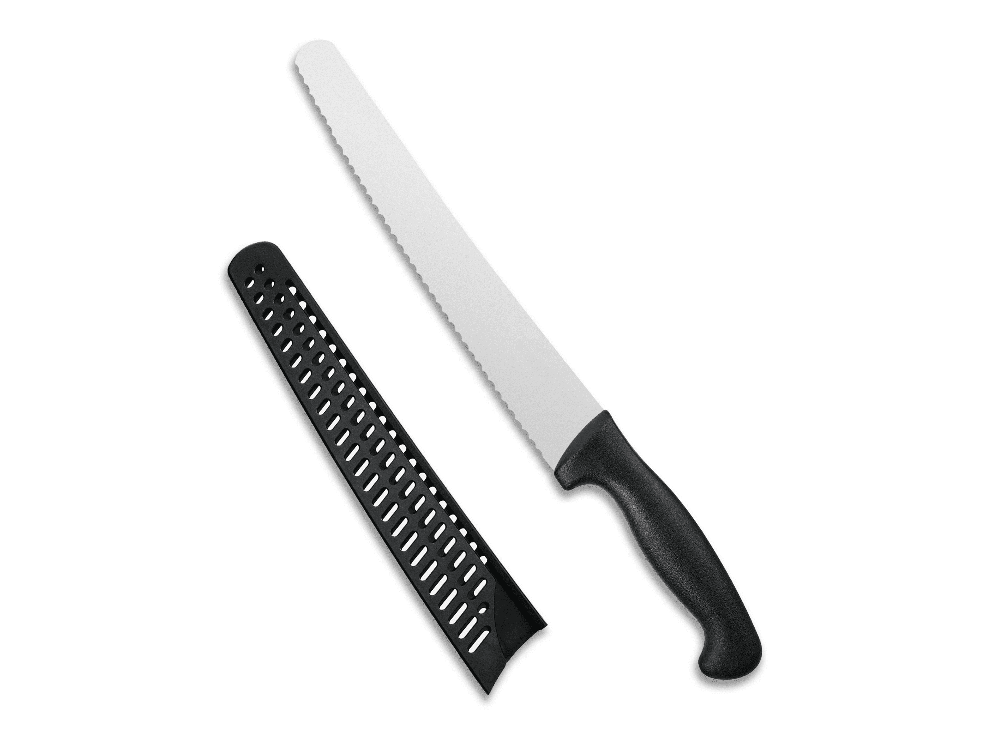 Bread Knife, 10 inch Serrated Sourdough Slicer Cutter, 1.4116 German Steel, Ergonomic Anti-slip Handle (Black, 10 inch)