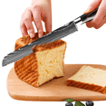 thumbnail image 1 of Bread Knife, DFITO Kitchen Knife Japanese High Carbon Stainless Steel Damascus Pattern Bread Slicing Knives 8-inch Toast Cake Knife, 1 of 11