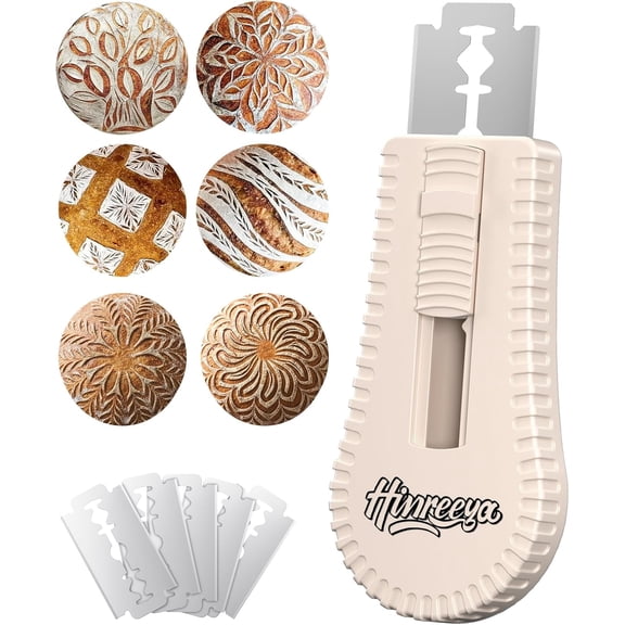 Bread Lame with 5 Blades - Extractable & Magnetic Sourdough Scoring Tool Ergonomic Handle Dough Cutter for Artisan Baking, Pizza Dough, Pastries | Must-Have Baking Supplies