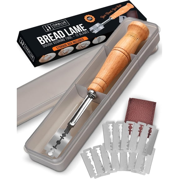 Bread Lame, Bread Scoring Knife, Bread Lame Dough Scoring Tool for Artisan Sourdough, Lame Bread Tool, Essential Baking Supplies with 12 Blades Included